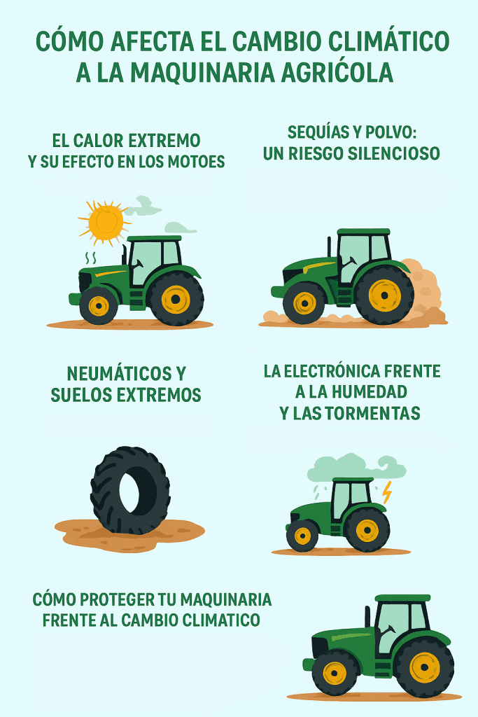 Cómo afecta el cambio climático a la maquinaria agrícola: claves para proteger tu inversión en 2025